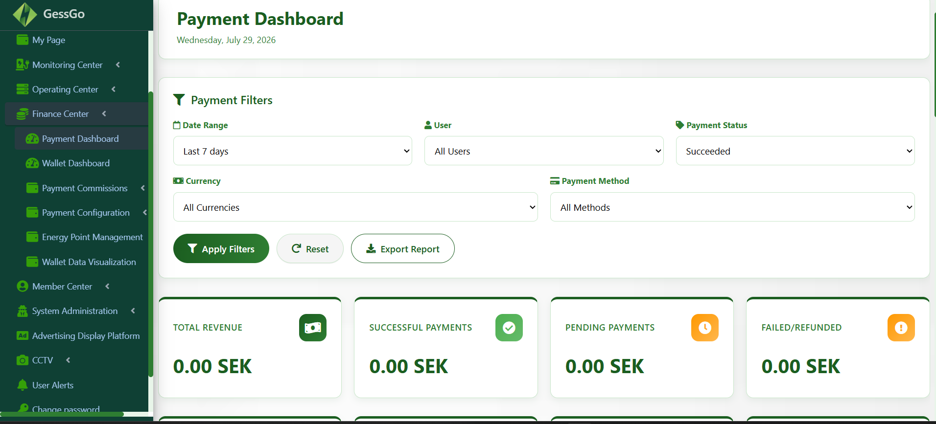 Finance dashboard