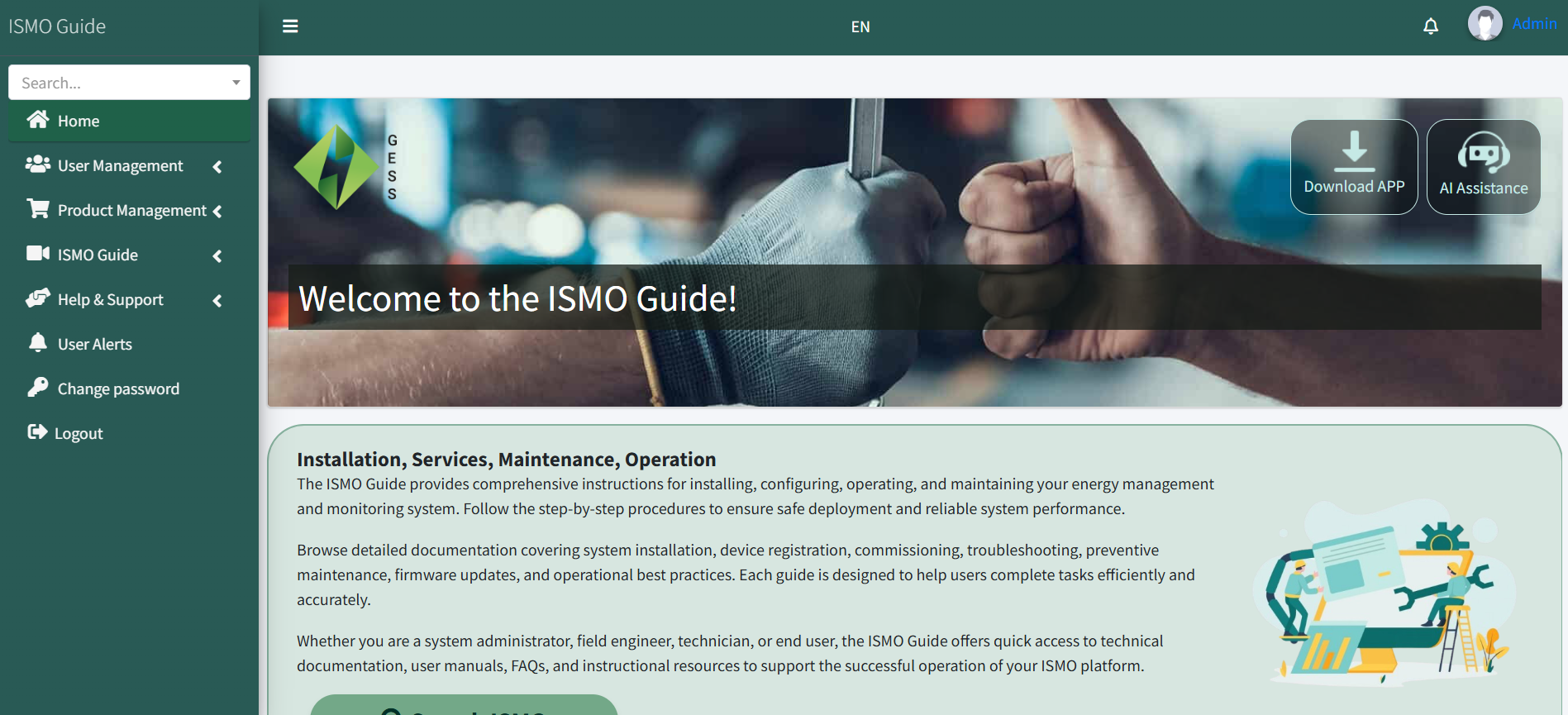 ISMO analytics dashboard